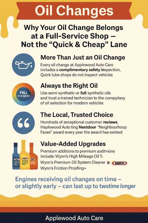 Oil Change at Applewood Auto Care